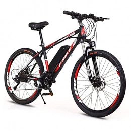 JYCCH Bike JYCCH Electric Mountain Bike 26" 250W Electric Bicycle With 36V 8Ah Removable Lithium Battery, 21 Speed Gearbox, 35km / H, Charging Mileage Up To 35-50km(Color:blue / white) (Red / Black)