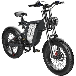 KELKART  KELKART Electric Motorbike 20 Inch Electric Mountain Bike with 48 V 25 Ah Removable Li-Ion Battery and Shimano Professional 7 Speed Gear for Adults