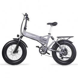 KELKART Electric Bike KELKART Electric Mountain Bike 20 Inches Folding Fat Tire E-bike with Rear Seat and 48V 12.8AH Removable Lithium Ion Battery