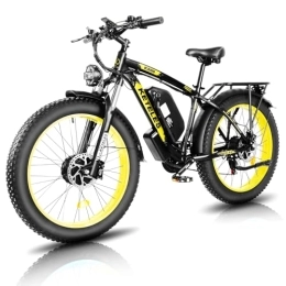 KETELES Electric Bike KETELES 26” Electric Bike for Adults with Dual Motors, 48V 23Ah Removable Battery, Off Road E-bike with 4.0 Fat Tyre, Electric Cycles for Men and Women (yellow)