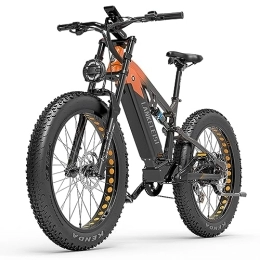 Kinsella Bike Kinsella 26" Electric Bike, 48V / 20Ah Removable Lithium Battery, Full Suspension electric bicycle, Shimano 7-Speed RV800