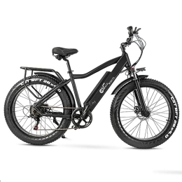 Kinsella Electric Bike Kinsella cmacewheel J26, 26-inch fat tire electric mountain bike, 17A lithium battery, mechanical disc brake. (black)