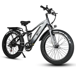 Kinsella Electric Bike Kinsella CMACEWHEEL TP26 full suspension off-road electric mountain bike features: 17A removable battery, Yolin LCD, 4 * 26 wide tires, full suspension design.