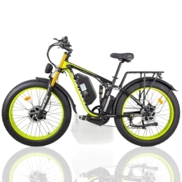 Kinsella  Kinsella K800 Pro Dual Motor Electric Mountain Bike, 48V23AH Battery, 26 Inch Wide Tire Electric Bike. (black green)