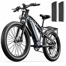 Kinsella Electric Bike Kinsella MX05 Electric Mountain Bike, BAFANG Motor 48V15AH Long Life Battery, 26" Tire Full Suspension Dual Oil Brake Electric Bicycle