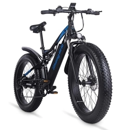 Kinsella Electric Bike Kinsella shengmino Electric Bicycle Lithium Battery, Full Suspension Electric Bicycle, Dual Hydraulic Disc Brake 26 * 4.0 Inch Fat Tire Adult Electric Bicycle, Mountain Bike-MX03