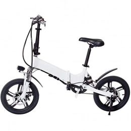 KNFBOK Bike KNFBOK electric mountain bike 16-inch electric bicycle adult folding aluminum alloy electric car lithium battery long battery life three kinds of riding mode LCD screen White