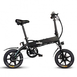 KNFBOK Electric Bike KNFBOK mens electric bike 14-inch electric bicycle folding bike, electric bike with 250W engine, 36V 10.4Ah lithium battery, with mobile phone holder and USB charging port Black
