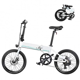 KongLyle [Poland Stock] Folding Electric Bicycle Moped, Adult Electric Bike with 250W Motor, Powerful 36V/10.4Ah Battery, Max Load 120Kg, Max Speed 25km/h (White)