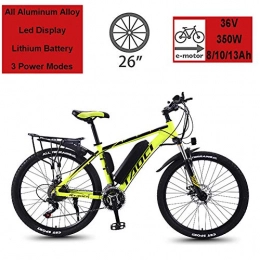 KOWE Electric Bike KOWE Electric Bike, E-Bike Adult Bike with 350 W Motor 36V / 13 AH Removable Lithium Battery, Citybike, Yellow, 10AH / 65KM