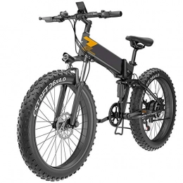 KT Mall Bike KT Mall 20 Inch Folding Electric Bike Aluminum Alloy Mountain 4.0 Fat Tire Electric Bicycle for Adults, 48V 10Ah Lithium-Ion Battery Hybrid Bike, Maximum Load 200Kg, Black