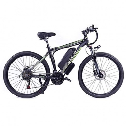 KT Mall Electric Bike KT Mall 26 In Electric Bike for Adult 48V10AH350W High Capacity Lithium Battery with Battery Lock 27 Speed Mountain Bicycle with LCD Instrument and LED Headlights Commute E-bike, Black Green