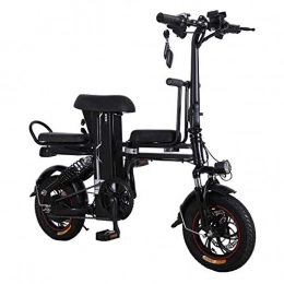 KUKU Electric Bike KUKU 12 Inch Electric Mountain Bike, Foldable Electric Bike, 350W Electric Bike, High Carbon Steel Frame, 48V 10Ah Lithium Battery, Suitable for Teenagers, Adults And Office Workers, Black