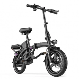 KUKU Bike KUKU 14 Inch Electric Mountain Bike, Foldable Electric Bike, Energy Recovery, 400W, 48V, Suitable for Teenagers, Adults And Office Workers, Black