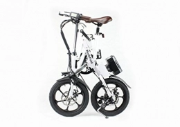 L.M.K Electric Bike KwikFold Folding Electric bike with Shimano Gears (White)