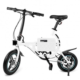 KY&cL Electric Bike KY&cL Classic Lightweight Aluminum Folding eBike with High-Torque 250W Motor and Dual Disc Brakes; Electric Bike with Pedal-Assist and Swappable Bike Seats, White