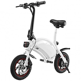 KY&cL Electric Bike KY&cL Electric Bike 12 inch Folding Body E-Bike Scooter, 50W 36V Folding Electric Bicycle Scooter with 12 Mile Range, APP Speed Setting, White