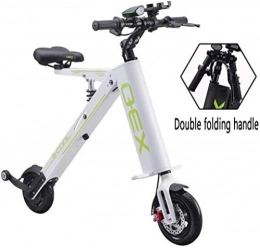 Woodtree Bike L.HPT Mini Folding Electric Car Adult Lithium Battery Bicycle Double Wheel Power Portable Travel Battery Car, Colour:White1 (Color : White1)