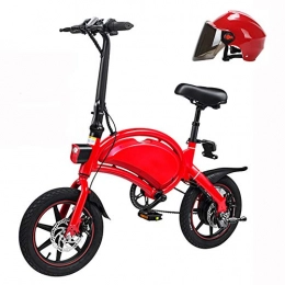 L-LIPENG Bike L-LIPENG 14 Inch Electric Bicycle with 36v 10.4ah / 30-60 km Lithium-Ion Battery Ebike with 250w Motor dual disc Brakes 25km / h Hidden Battery Design can load 150kg, Red