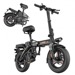 L-LIPENG Bike L-LIPENG 14inch Folding Electric Bike, 280w City Commuter Ebike, 48vremovable Lithium Battery, Beach Snow Bicycle, Lcd Display, Suitable for Adults and Teenagers With Assembly, 25ah 150km