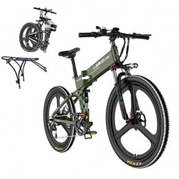 L-LIPENG Electric Bike L-LIPENG 26" Electric Bike, 48v 10.4ah Removable Lithium-Ion Battery, 400w Motor, 7 Speed Shock-Absorbing Mountain Bicycle, Aluminum Framesuspension Fork Beach Snow Ebike Electric Mountain Moped, Green