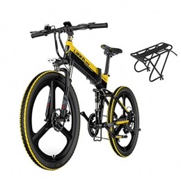 L-LIPENG Electric Bike L-LIPENG 26inch Mountain Electric Bike, 400w Urban Commuting Electric Bikes for Adults, Removable Lithium Battery, Professional 7 Speed Gears, Aluminium Frame Suspension fork Beach Snow Ebike, Yellow
