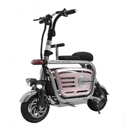 L-LIPENG Electric Bike L-LIPENG 400w City Commuter Ebike, 48v Electric Bikes for Adults, 35 Mph Max Speed With, Dual Disc Brakes, Foldable Handle, Parent-Child Seat High Carbon Steel Electric car, Pink, 20ah 100km