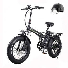 L-LIPENG Bike L-LIPENG Fat tire Folding Electric Mountain bike 48v 10 / 15ah Removable Lithium Battery Beach snow Bicycle 20" 500w Moped Electric Bicycles 21 Speed Gears dual disc Brakes, 10ah 45km