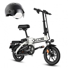 L-LIPENG Bike L-LIPENG Folding Electric bike 14 Inch Electric Bicycle with 48v 9.6ah Removable Lithium-Ion Battery Ebike with Ebike With 350w Motor and 7 Speed Gears dual disc Brakes, White, 19.2ah 80km