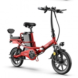 L-LIPENG Bike L-LIPENG Folding Electric Bike, 350w City Commuter Ebike, 48v Removable Lithium Battery, High Carbon Steel Electric Bicycle, Parent-Child Three Seat Electric car, Three Working Modes, Red, 11ah 45km