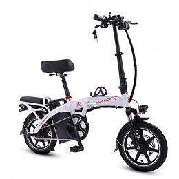 L-LIPENG Electric Bike L-LIPENG Folding Electric bike 350w Powerful Motor 25km / h dual disc Brakes Removable Lithium Battery usb Charging Mobile Phone Holder Light Carbon Steel Material Three Riding Modes, White, 15ah 70km