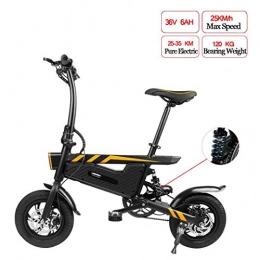 L&U Electric Bike L&U Folding Electric Bike, 36V 350W 16 Inch Tire and Top Speed 25km / h Double Disc Brakes Bicycle for Adult and students, Black
