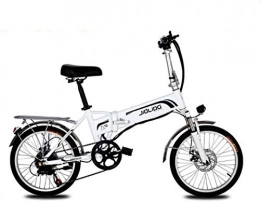 LAMTON Bike LAMTON Adult 20 Inch Mountain Electric Bike, 48V Lithium Battery 350W Electric Bikes, 7 Speed Aerospace Grade Aluminum Alloy Foldable Electric Bicycle (Color : White, Size : 55KM)
