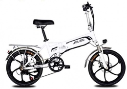 LAMTON Electric Bike LAMTON Adult Mountain Electric Bike, 48V Lithium Battery, 7 Speed Aerospace Grade Aluminum Alloy Foldable Electric Bicycle 20 Inch Wheels (Color : White, Size : 55KM)