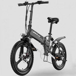 Lamyanran Bike Lamyanran Fast Electric Bikes for Adults Folding Aluminum Electric Bike Removable 48V 10.4Ah Removable Battery Snow Mountain Bike 400W Adult Assisted E-Bike Double Disc Hydraulic Brake (Color : Grey)