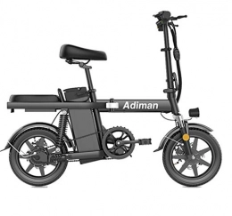 Lamyanran Electric Bike Lamyanran Fast Electric Bikes for Adults Portable Folding Electric Bicycles 14 Inches Electric Bicycles, High Speed Brushless Motor, Three Riding Modes, with Removable 48V Lithium-Ion Battery