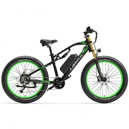 Brogtorl Bike LANKELEISI adult electric bicycle, 48V 17AH 750W Es600 multifunctional electric bicycle, 26" 4.0 fat tire mountain folding electric bicycle, with anti-theft device (green)