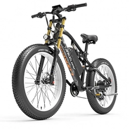 Brogtorl Electric Bike LANKELEISI ES900PLUS 48V17.5AH 750W Bafang Almighty Motor Powerful Electric Bicycle 26 '' 4.0 Big Tire Ebike 27 Speed Snow MTB ebike for Adult Woman / Man (black)