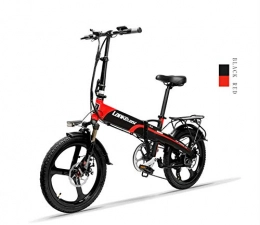 LANKELEISI Bike LANKELEISI G660 20-inch Foldable Electric Bike 48V / 240W 12.8Ah Lithium Battery 7 Speed Electric Bike 5 Speed Adult Male and Female Mini Mountain Bike with Anti-theft Device