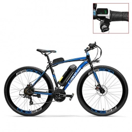 LANKELEISI Electric Bike LANKELEISI RS600 700C Electric Bike, 36V 20Ah Battery, Both Disc Brake, Aluminum Alloy Frame, Endurance Up To 70km, 20-35km / h, Road Bicycle. (Blue-LED, Standard)