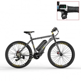 LANKELEISI Electric Bike LANKELEISI RS600 700C Electric Bike, 36V 20Ah Battery, Both Disc Brake, Aluminum Alloy Frame, Endurance Up To 70km, 20-35km / h, Road Bicycle. (Grey-LED, Plus 1 Spare Battery)