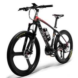 LANKELEISI Bike LANKELEISI S600 26'' Electric Bike Carbon Fiber Frame 240W Mountain Bike, Torque Sensor System, Oil and Gas Lockable Suspension Fork (Black Red)