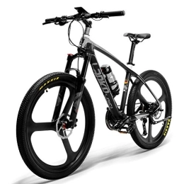 LANKELEISI  LANKELEISI S600 26'' Electric Bike Carbon Fiber Frame 240W Mountain Bike, Torque Sensor System, Oil and Gas Lockable Suspension Fork (Black White Plus 1 Extra 6.8Ah)