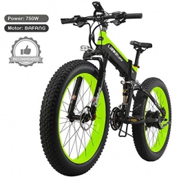 LANKELEISI Bike LANKELEISI T750plus 26'' Folding Electric Fat Bike Snow Bike, Bafang 750W Motor, Top Brand Lithium Battery, Optimized Operating System (Green A, 10.4Ah)