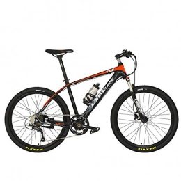 LANKELEISI Bike LANKELEISI T8 26 Inches Cool E Bike, 5 Grade Torque Sensor System, 9 Speeds, Oil Disc Brakes, Suspension Fork, Pedal Assist Electric Bike (Black Red, Plus 1 Spared Battery)
