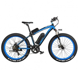 YUESUO Electric Bike LANKELEISI XF4000 Electric bicycle, adult electric bicycle with 1000W brushless motor, 26”Fat tire electric bicycle, 48V 16AH Removable lithium battery with anti-theft device (Blue, No+Spare Battery)