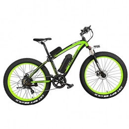 Brogtorl Electric Bike LANKELEISI XF4000 Electric Bike 500W / 1000W 7-speed Fat Tire Mountain Bike Adult Full Suspension Hydraulic Disc Brake, Lithium Battery 16Ah (Black and green, 1000W)