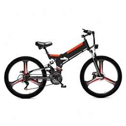 LAOHETLH Bike LAOHETLH 24-inches Folding Electric Mountain Bike Full Suspension 21 Speed Electric Bicycle 48V 10Ah Lithium-Ion E-Bike Power Supply 350W Motor Aluminum Alloy Adult Bicycle