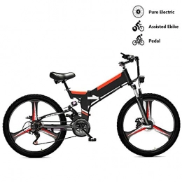 LAOHETLH Bike LAOHETLH Full suspension mountain bike 31-inches folding electric mountain bike 21 Speed gear electric bicycle 48V 10AH Lithium-Ion E-Bike power supply 350W Motor Aluminum alloy adult bicycle
