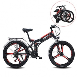 LAOHETLH Bike LAOHETLH Full Suspension Mountain Bike 34-Inches Folding Electric Mountain Bike 21 Speed Gear Electric Bicycle 48v 10ah Lithium-Ion E-Bike Aluminum Alloy Adult Bicycle